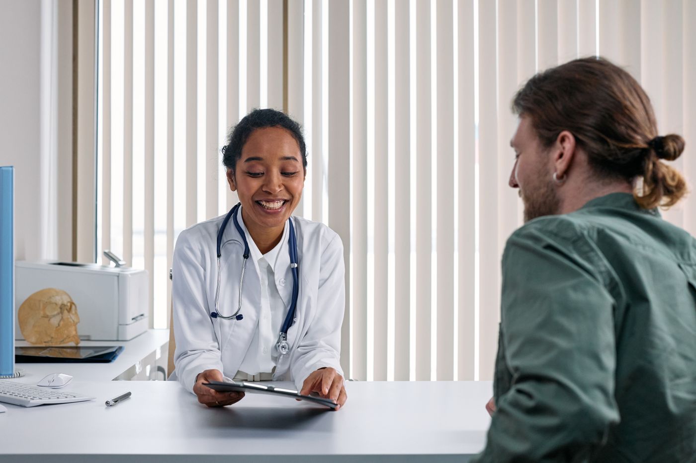Healthcare professional in a clinical setting